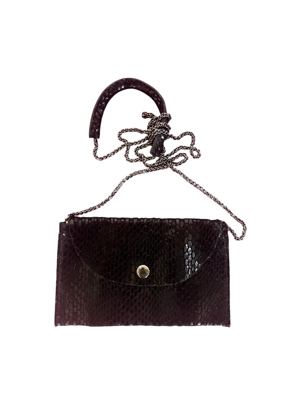 SORIAL Rubino Micro Bag Mini Purse Crossbody Wallet Black w Chain Strap